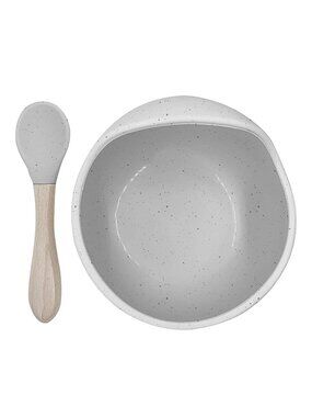 Kushies SiliScoop Babies Silicone Bowl & Spoon Set - White